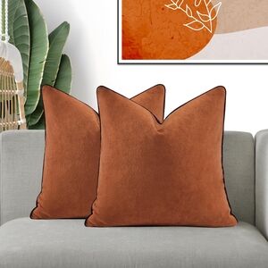 Pillow Covers Pack of 2 Decorative‎ Burnt Orange Pillowcase Accent 20x20